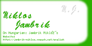 miklos jambrik business card